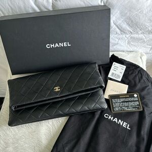 Authentic black quilted Chanel Clutch
